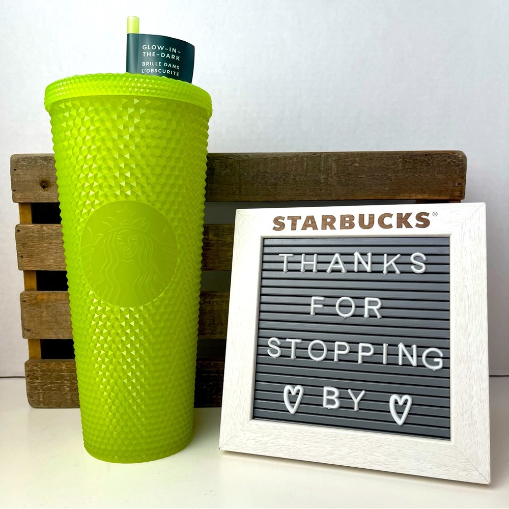 STARBUCKS Venti Glow in the Dark Studded Bling Cold Tumbler